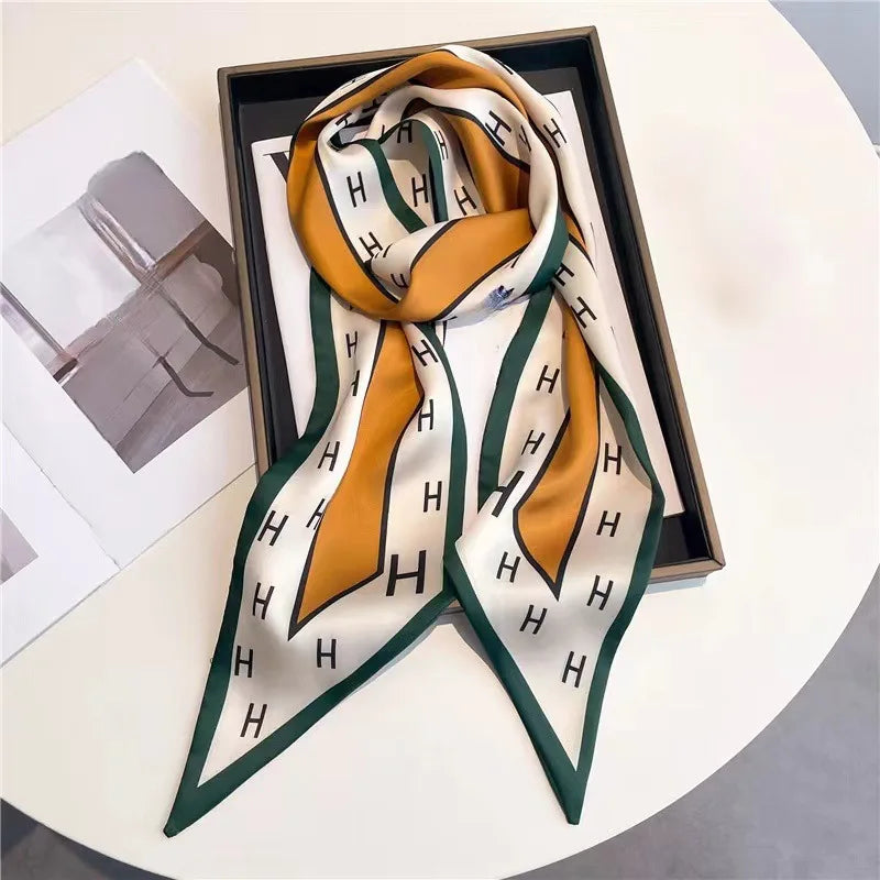 Horse Pattern Long Silk Scarf