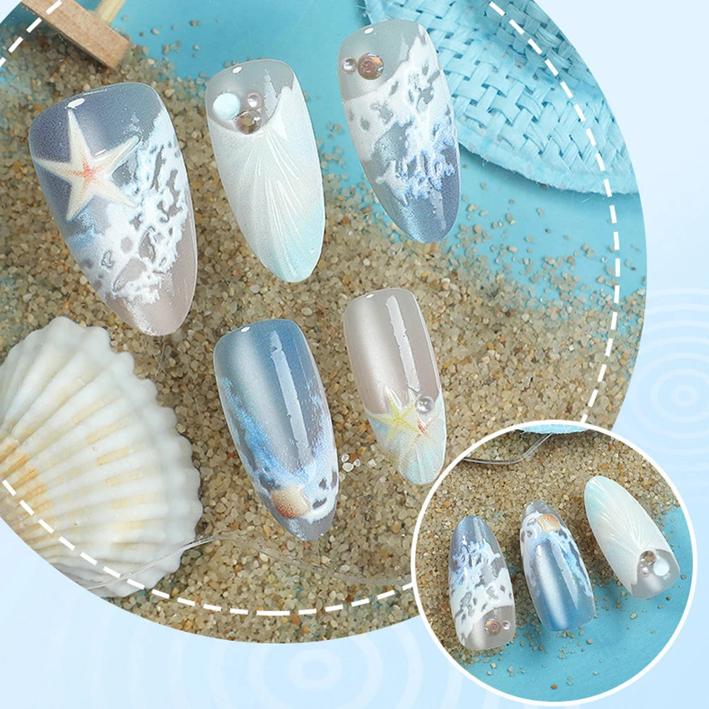 3D Ocean Wave Press Nails