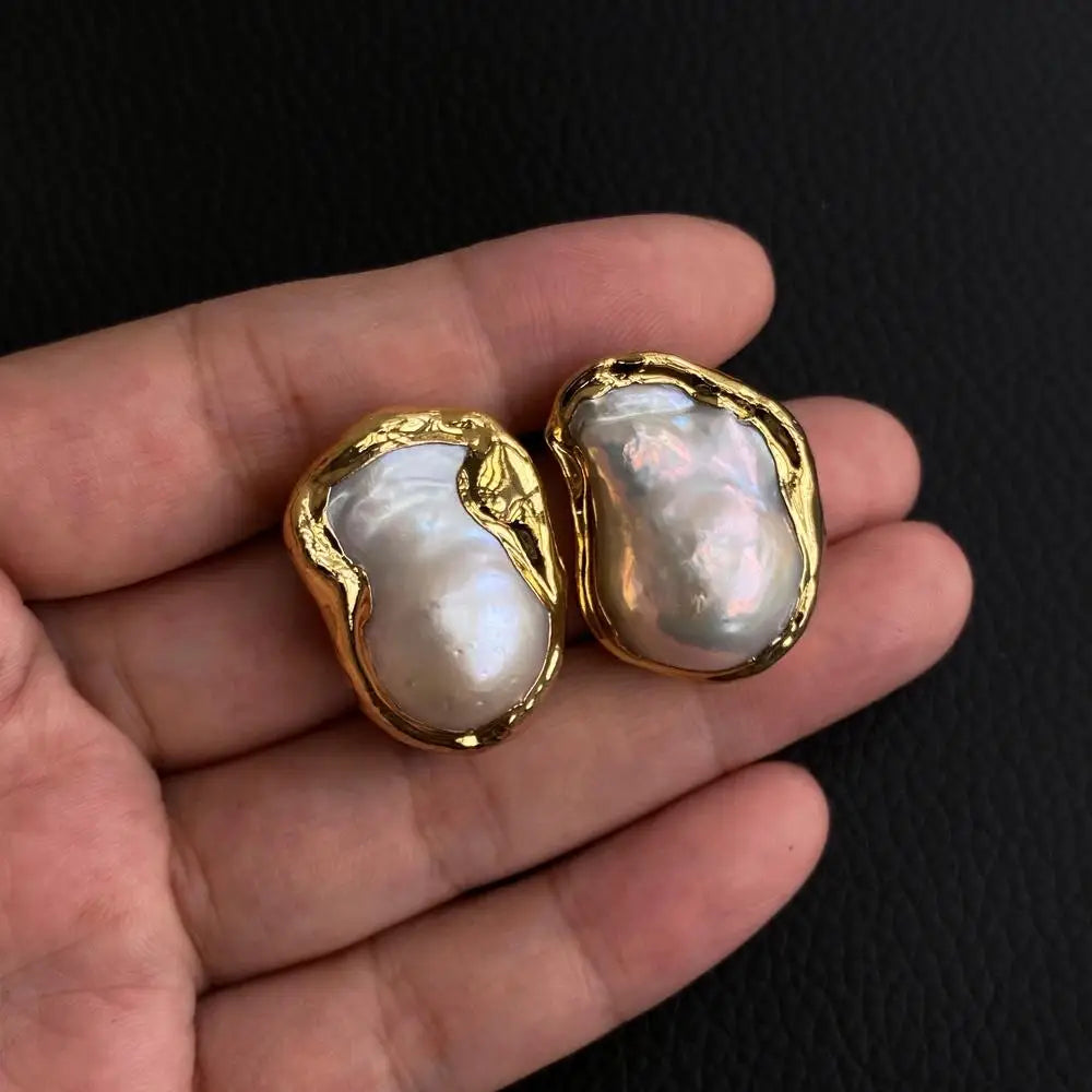 Keshi Pearl Stud Earrings