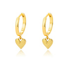Hollow zircon heart earrings