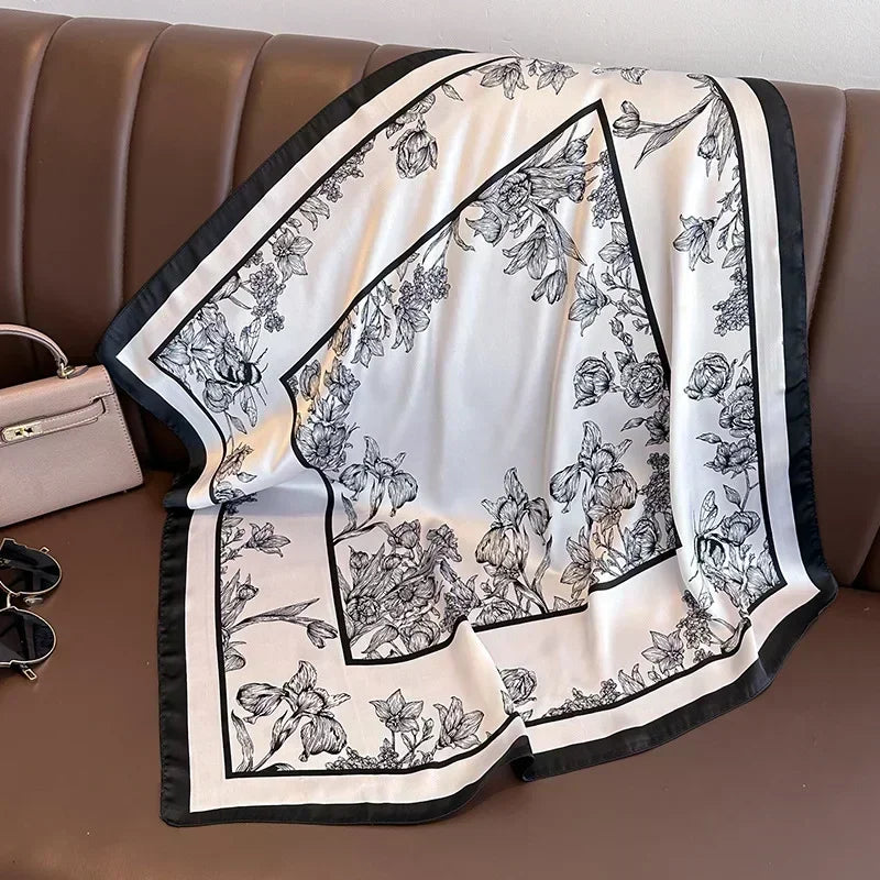 Luxury Print Silk Square Scarf