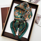Lotus Print Satin Square Scarf