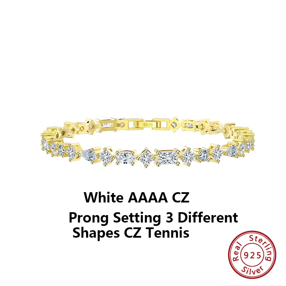 Sterling Silver Tennis Chain Bracelet