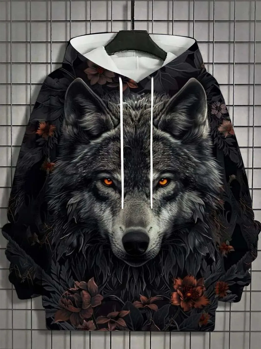 Wolf Print Hoodie