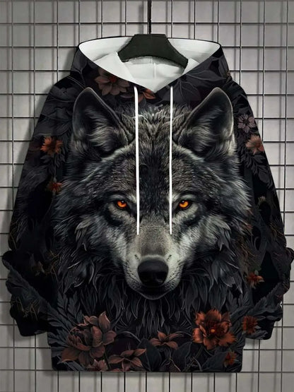 Wolf Print Hoodie