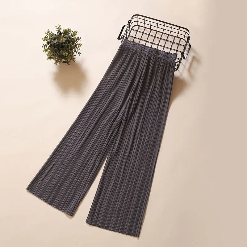 RankSweet Pleated Drape Wide-Leg Pants