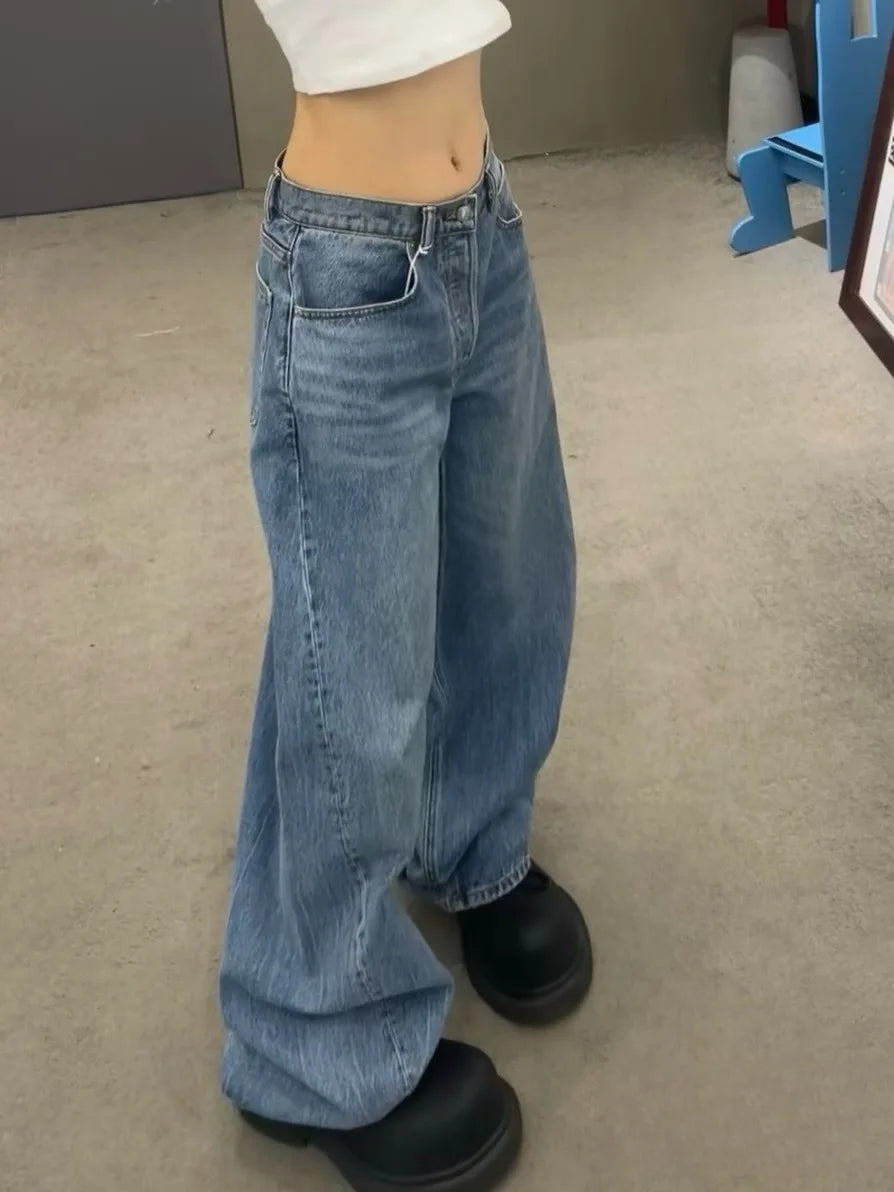 Gradient Wide-Leg Streetwear Jeans