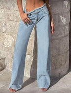 Raw-Hem Straight-Leg Jeans
