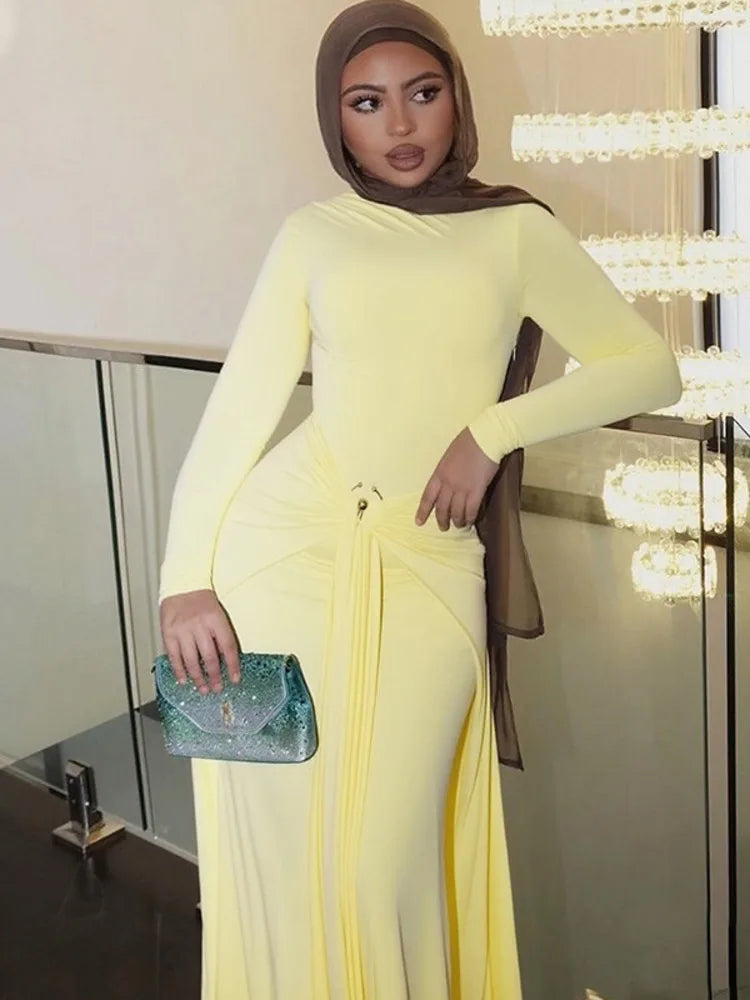 Elegant Ruched Maxi Dress