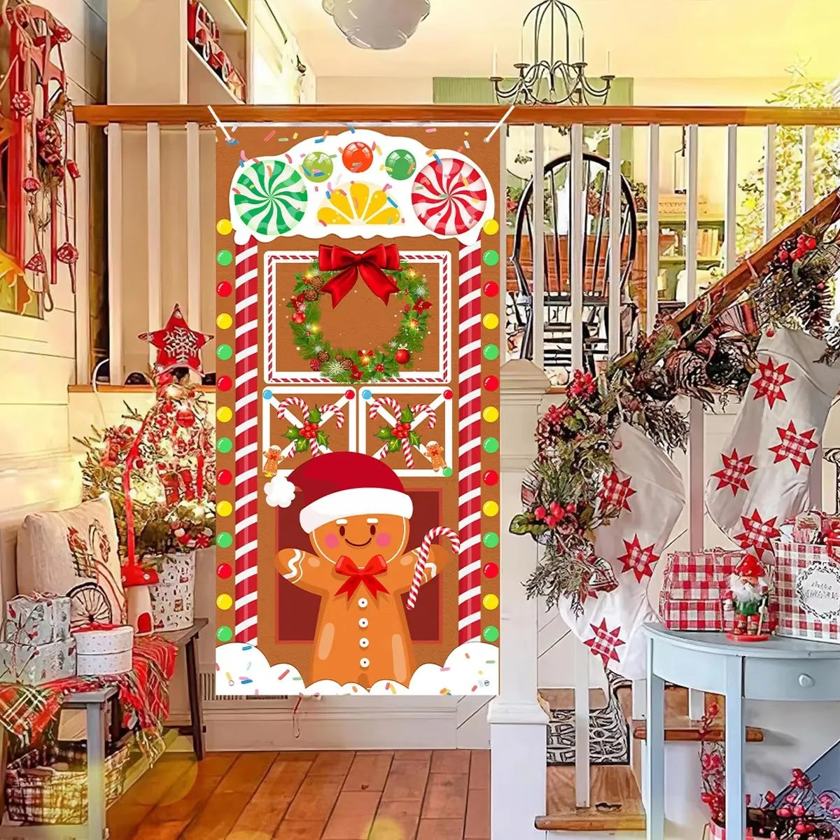 Gingerbread Christmas Door Cover