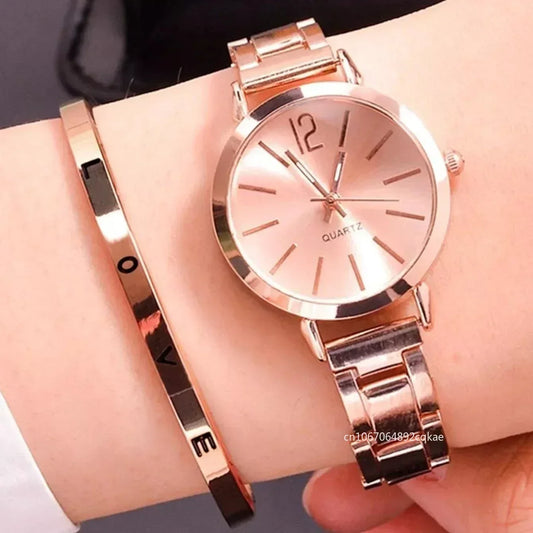 Luxury Women's Alloy Watch Set