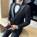 Lattice Plaid Three-Piece Formal Suit