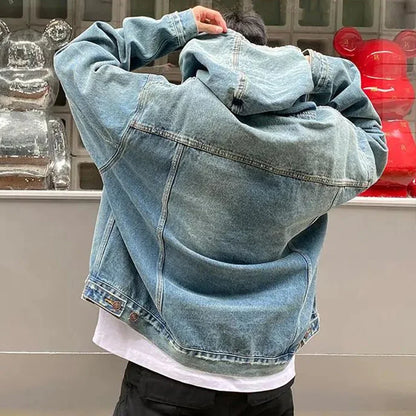 Distressed Denim Hoodie