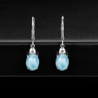 Larimar Silver Drop Earrings