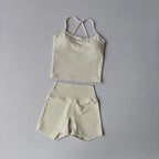 Everyday Solid Sleeveless True-To-Size Fit Two-Piece Yoga Set
