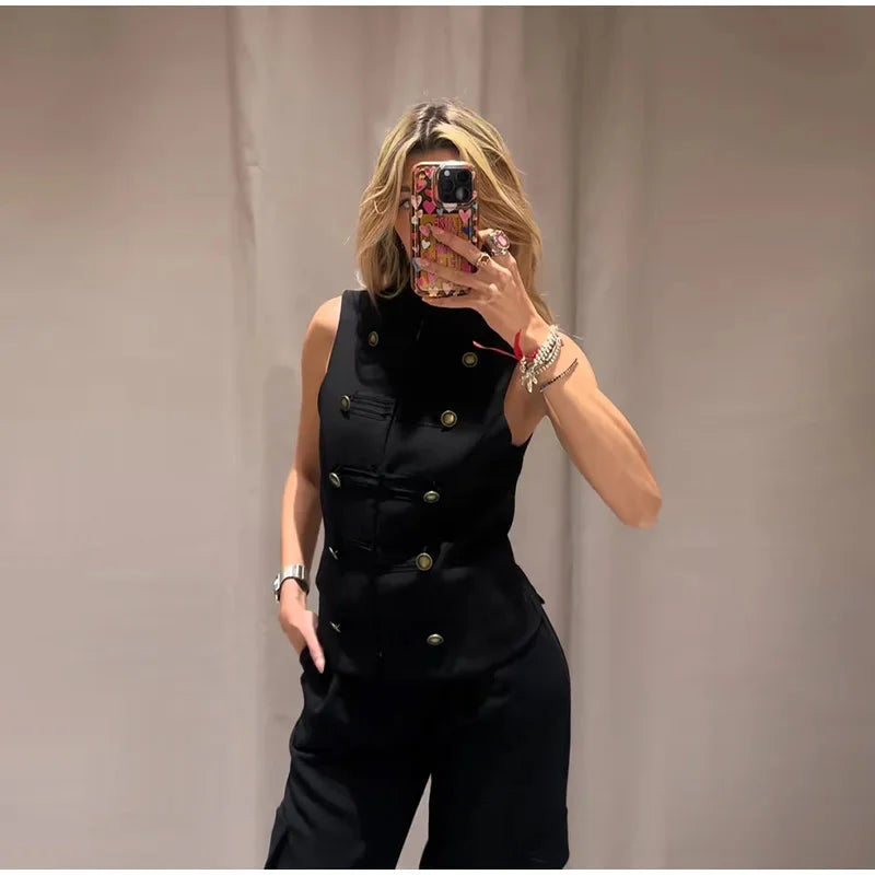 Button Vest Coat