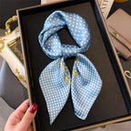 Dot Print 70cm Silk Square Scarf