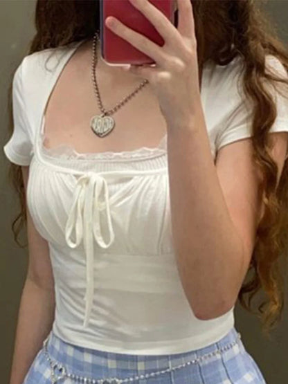 Casual White Knitted Tee