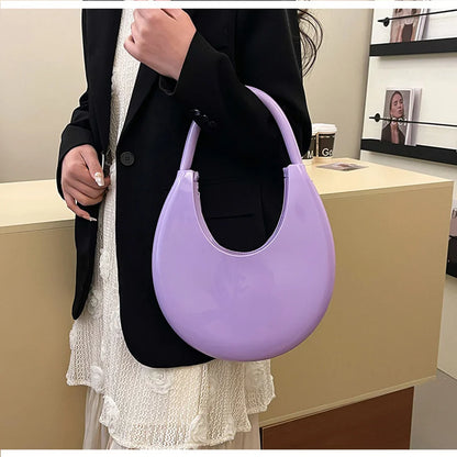 Solid Round Underarm Bag