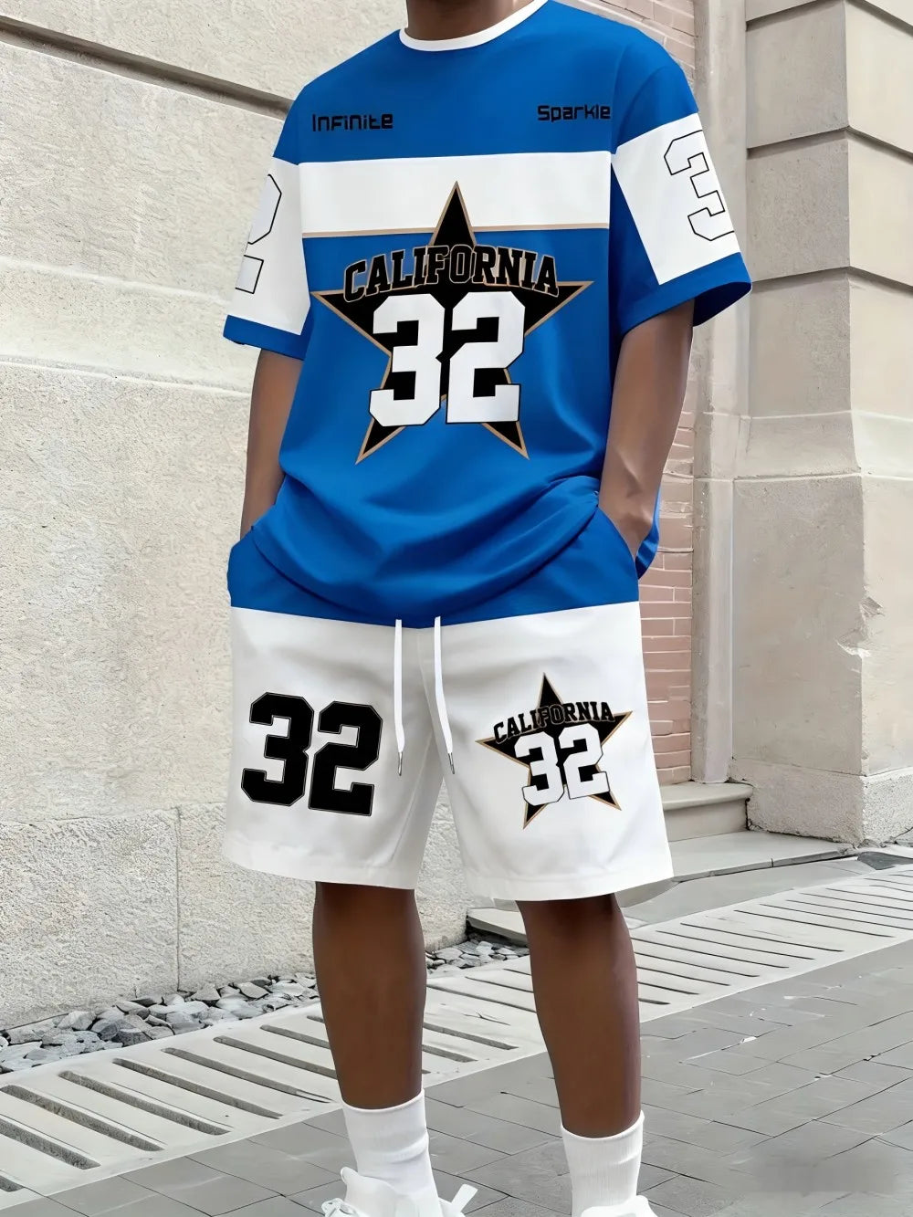 Letter Stripe Print Streetwear Set