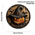 Round Wood Halloween Sign