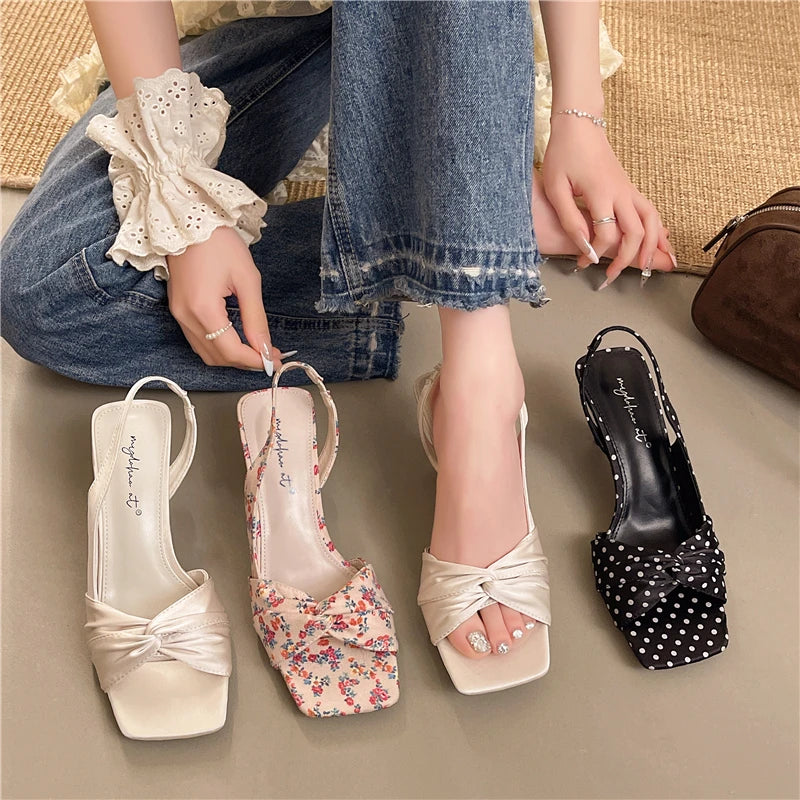 Women Print Thin Heel Sandals
