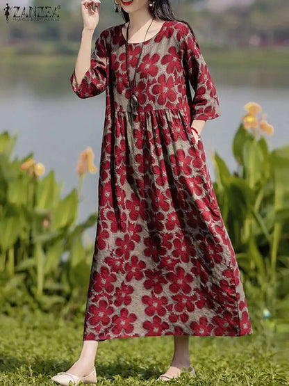 Bohemian Floral Printed Maxi Dress