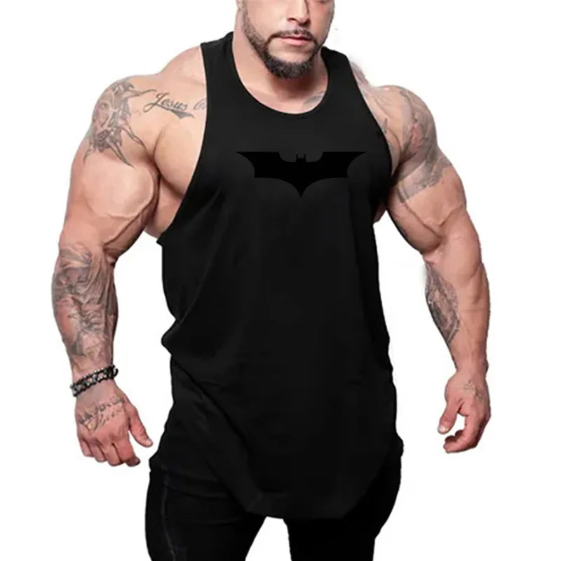 Bat Print Bodybuilding Tank Top
