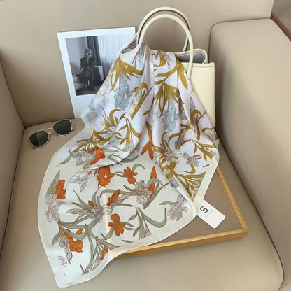 Luxury Print Silk Square Scarf