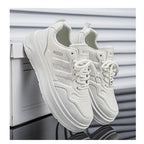 Summer White Platform Leather Sneakers