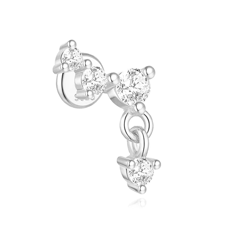 Geometric Pearl Zircon Studs