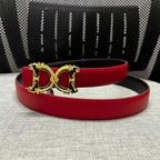 Thin leather fashion belt