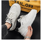 Summer White Platform Leather Sneakers