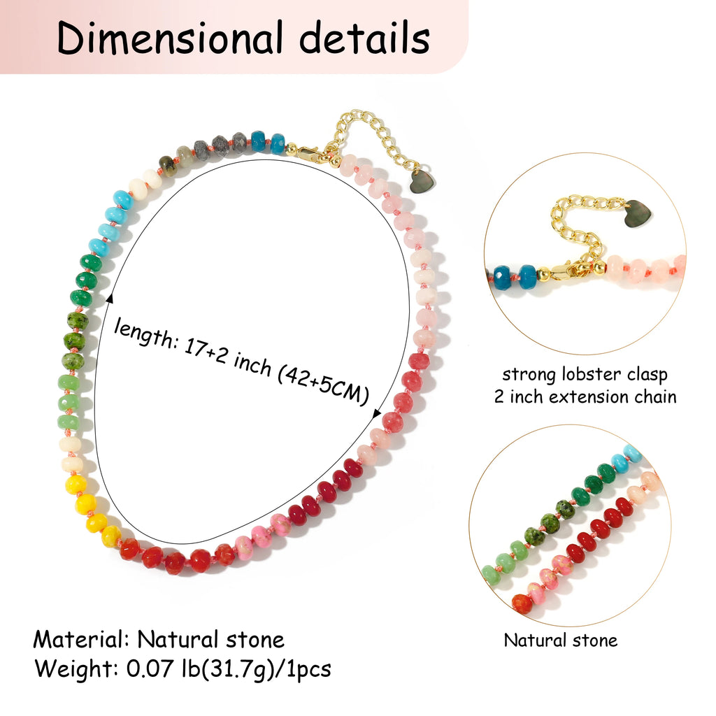 Rainbow Gemstone Choker Necklace