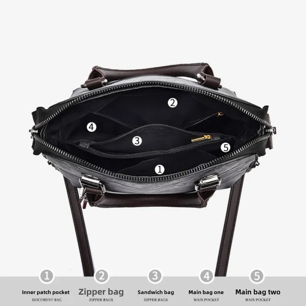 Leather Tote Shoulder Bag