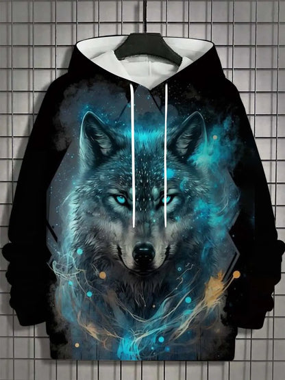 Wolf Print Hoodie