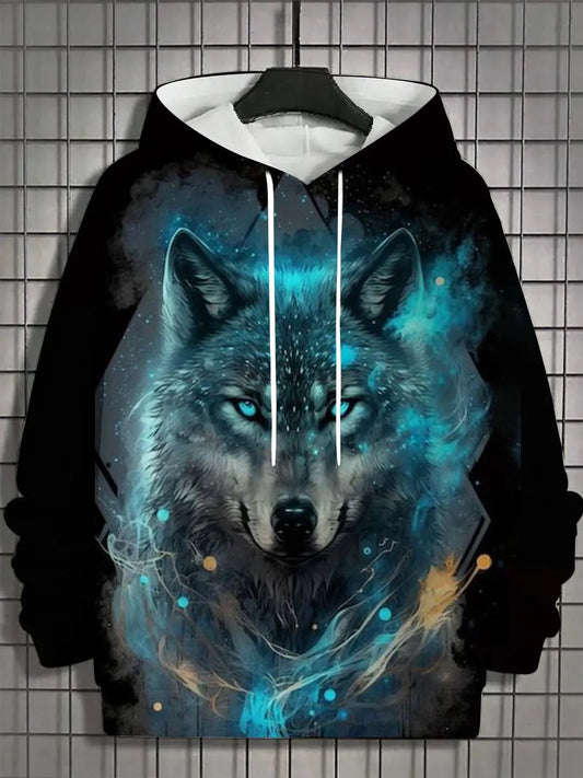 Wolf Print Hoodie