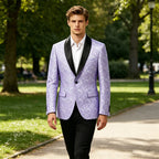 Paisley Jacquard Satin Shawl Blazer