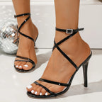 Lace-Up Platform High Heel Sandals
