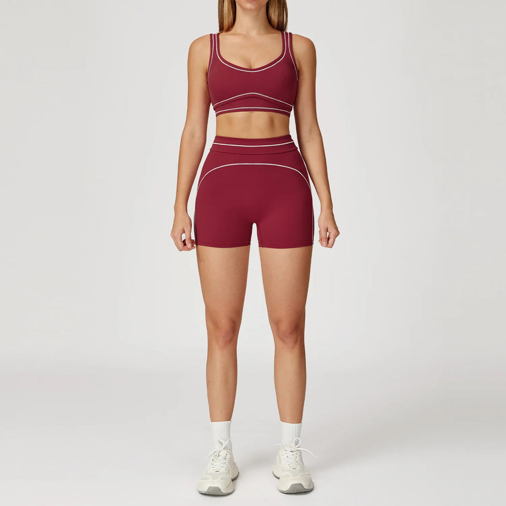 Knit Construction Sleeveless True-To-Size Fit Two-Piece Yoga Set