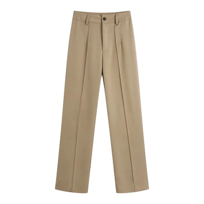 Ardm High Waisted Casual White Trousers Women Brown Stright Pants Office Lady Korean Style Women 2021 Pantalones De Mujer