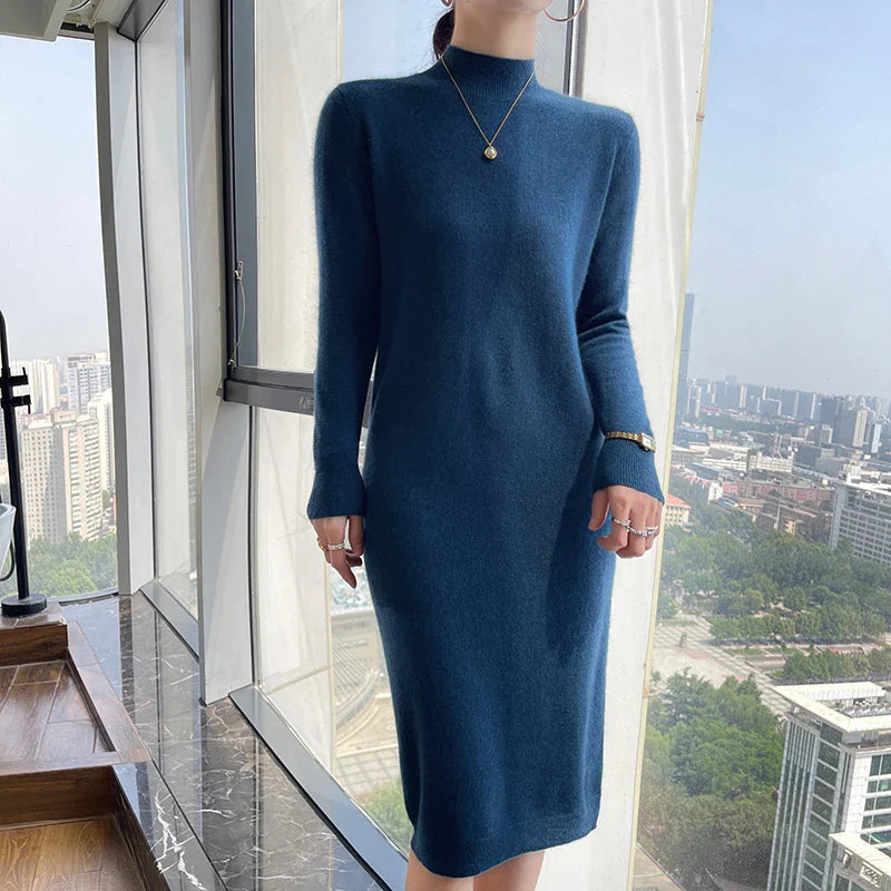 Pure Wool Knit Sweater Dress