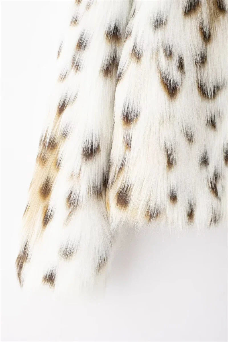 Stylish Animal-Print Fur Jacket