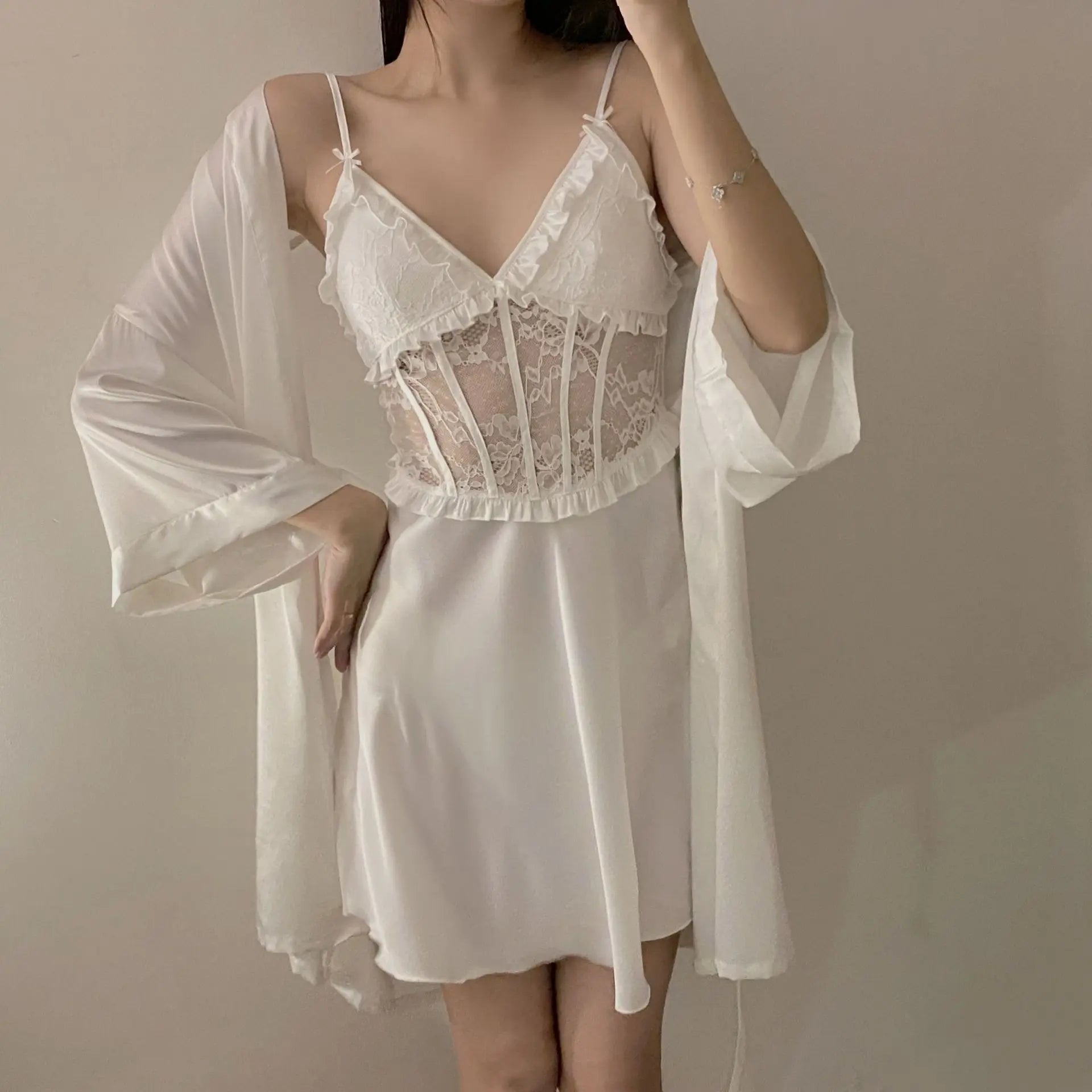 2 Pcs Nighty & Bathrobe Set