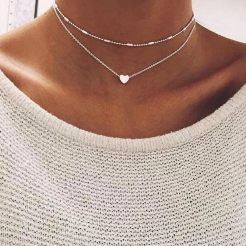 Pearl Heart Choker Necklace
