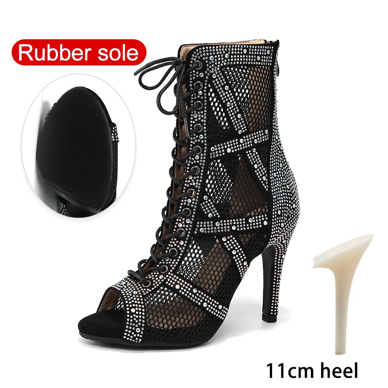Rhinestone Latin Dance Boots