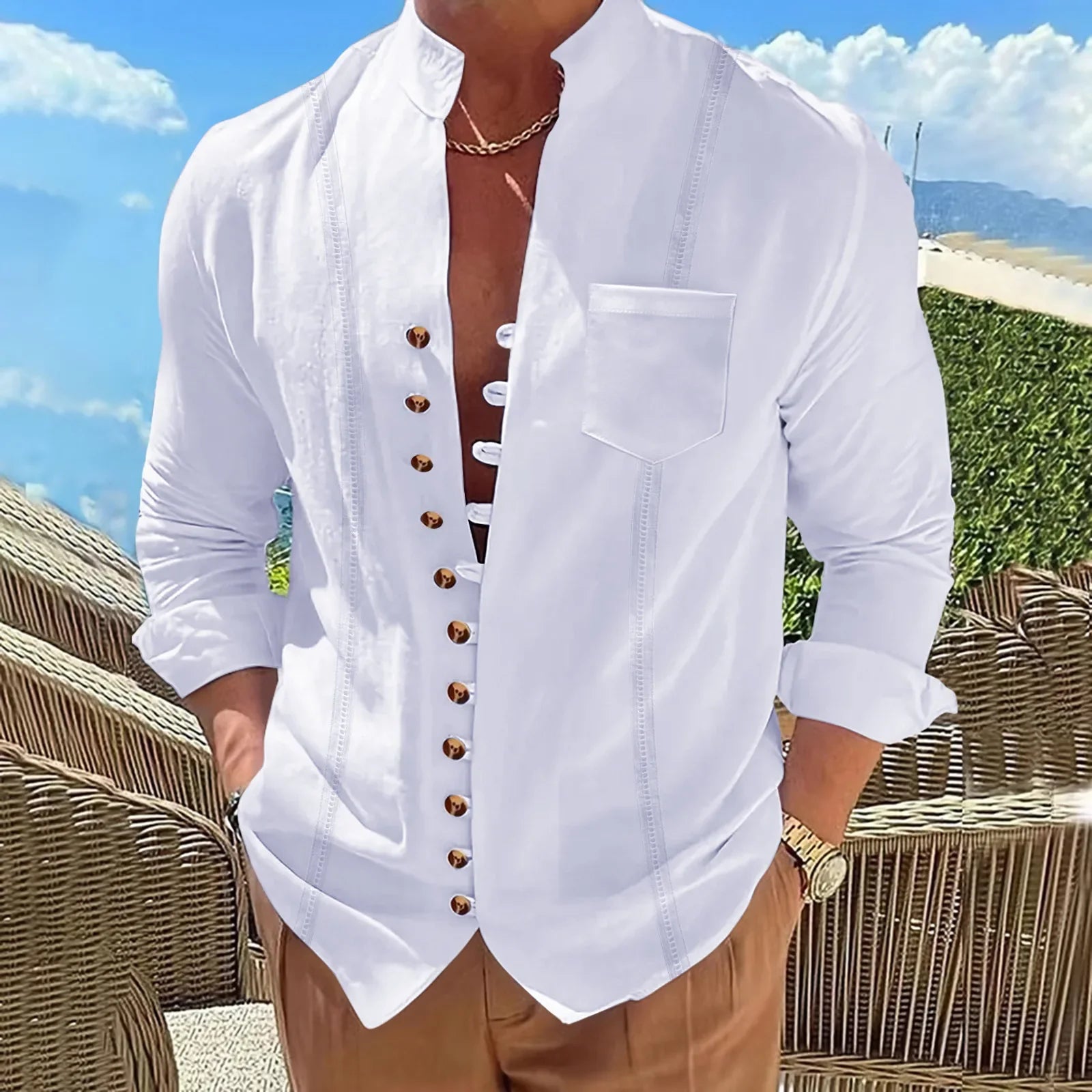 Retro Cotton Linen Shirt