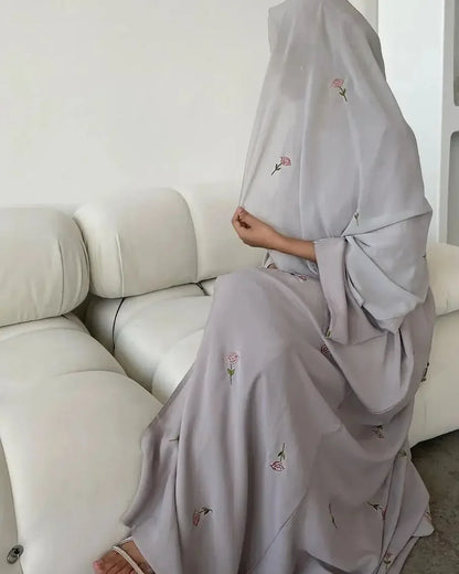 Floral Embroidery Long Abaya