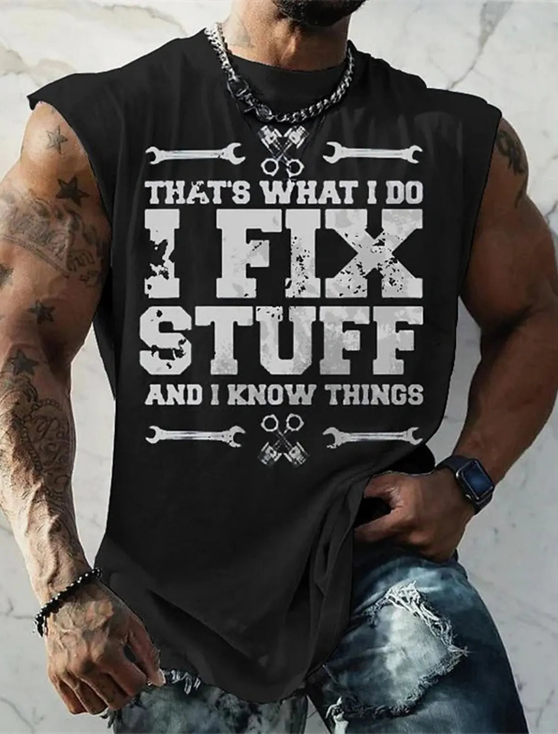 Rudder Graphic Print Tank Top