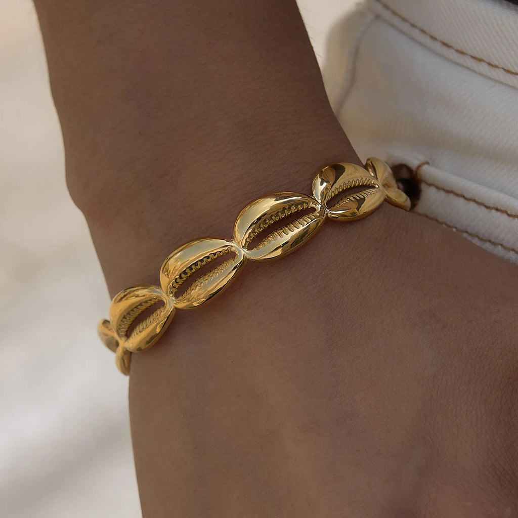 Gold Geometric Bangle Bracelet